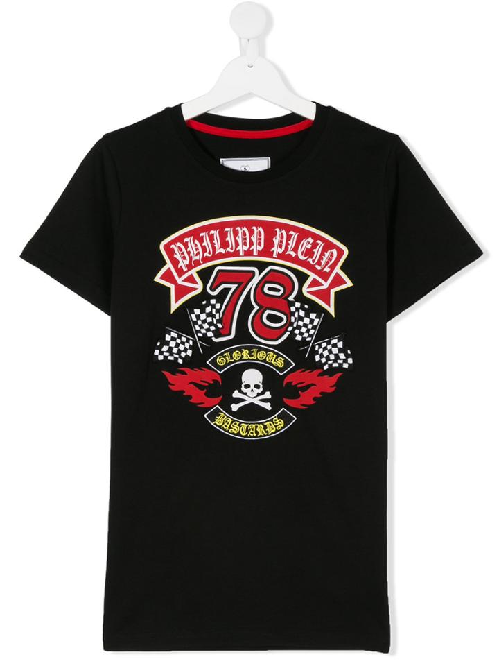 Philipp Plein Junior Racer Print T-shirt - Black