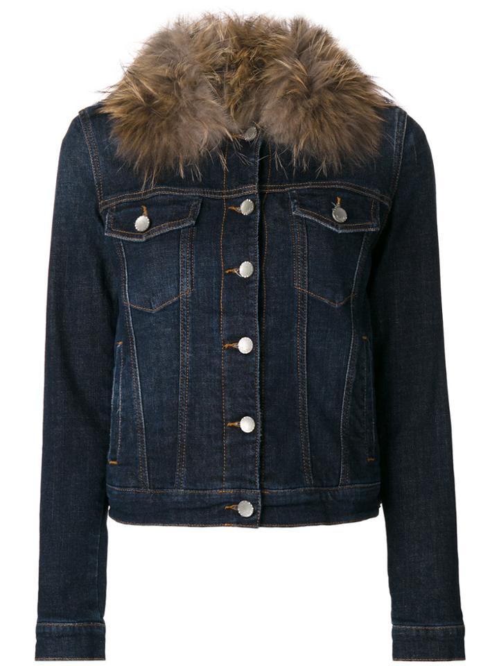 Twin-set Fur Collar Denim Jacket - Blue