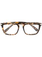 Brioni Square Frame Glasses - Brown