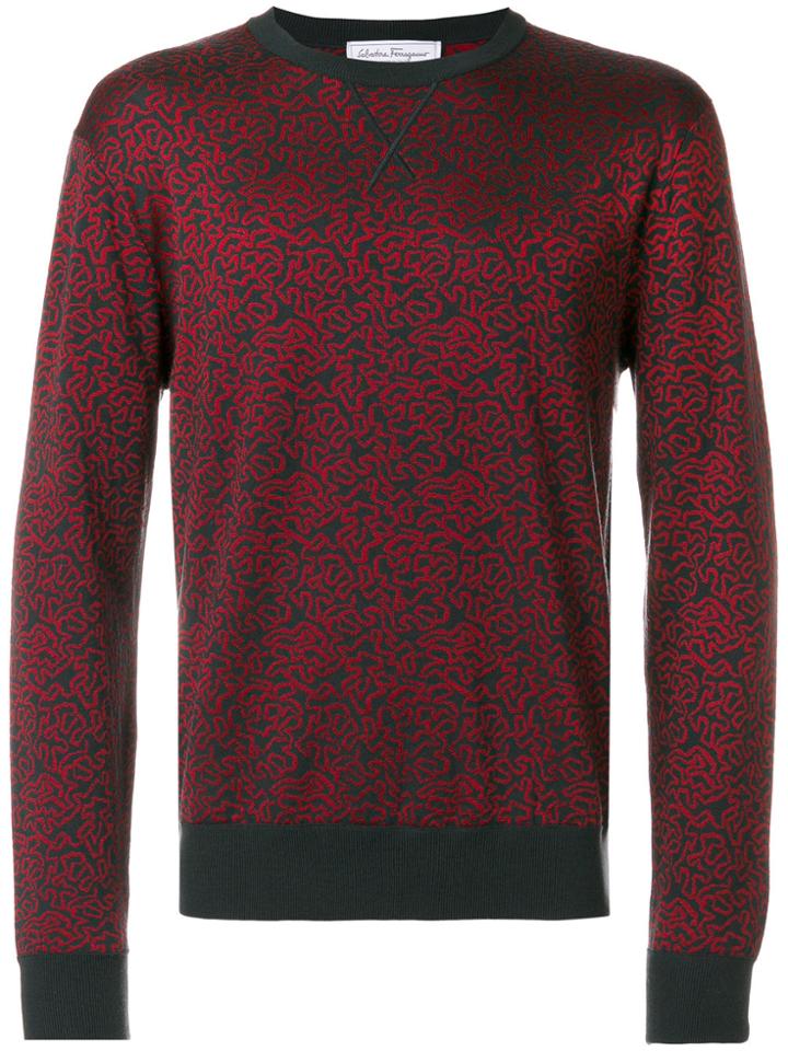 Salvatore Ferragamo Patterned Jumper - Red