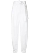 Paule Ka - High Waist Woven Pants - Women - Cotton/spandex/elastane - 44, White, Cotton/spandex/elastane