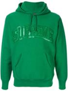 Supreme Embroidered Logo Hooded Sweatshirt - Green