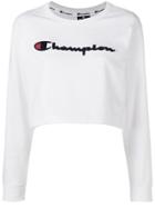 Champion Cropped Logo Sweatshirt - White