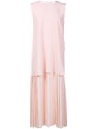 Adam Lippes Double Layer Pleat Dress - Pink & Purple