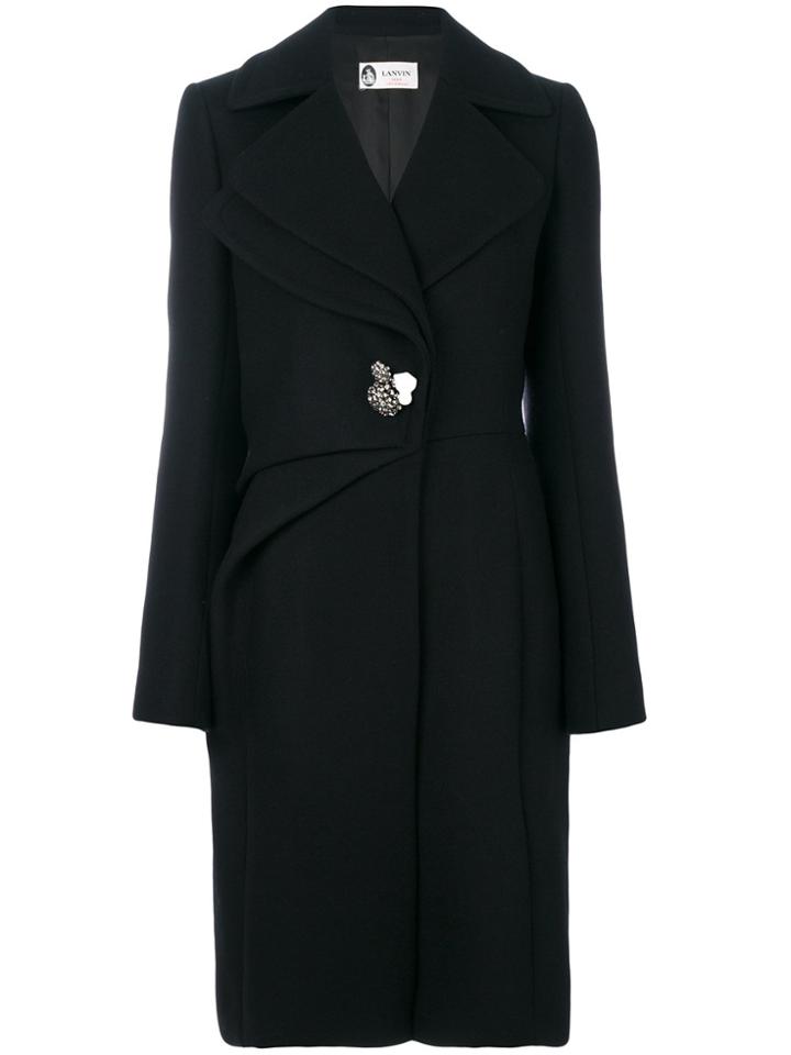 Lanvin Embellished Button Coat - Black