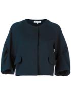 Io Ivana Omazic Pleated Sleeve Cropped Jacket - Blue