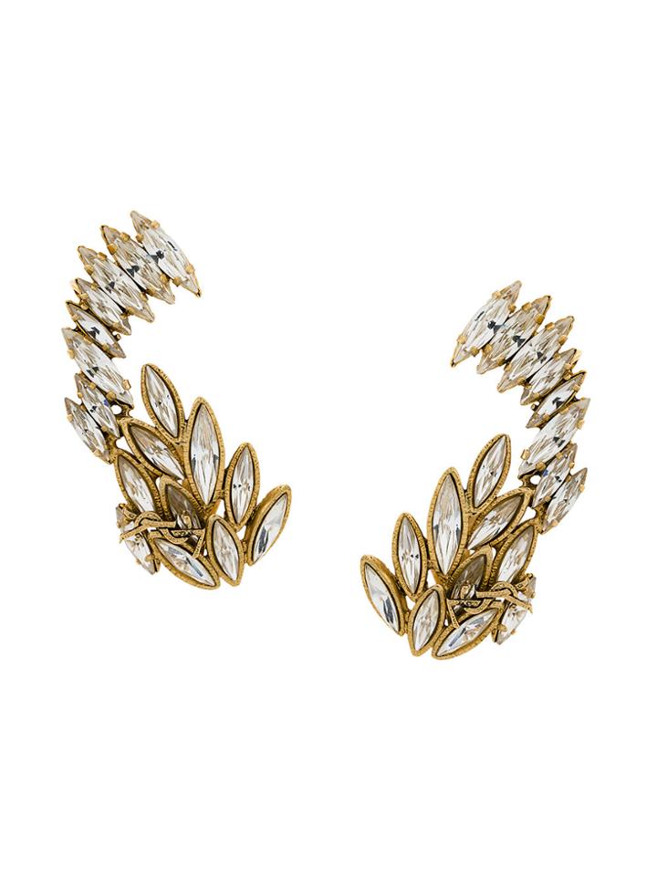 Saint Laurent Embellished Ear Cuffs - Metallic