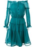 Alberta Ferretti Off-the-shoulder Midi Dress - Green