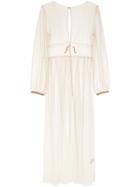 Tu Es Mon Trésor Tulle Puff Sleeve Dress - Nude & Neutrals