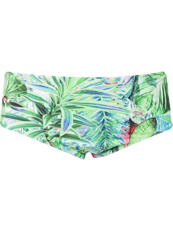 Lygia & Nanny Printed Swim Trunks, Men's, Size: 42, Green, Polyamide/spandex/elastane