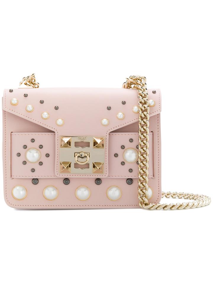 Salar Pearl Embellished Crossbody Bag - Pink & Purple