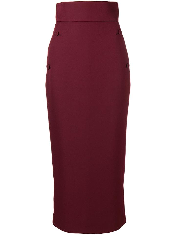 Sara Battaglia Pencil Skirt - Red