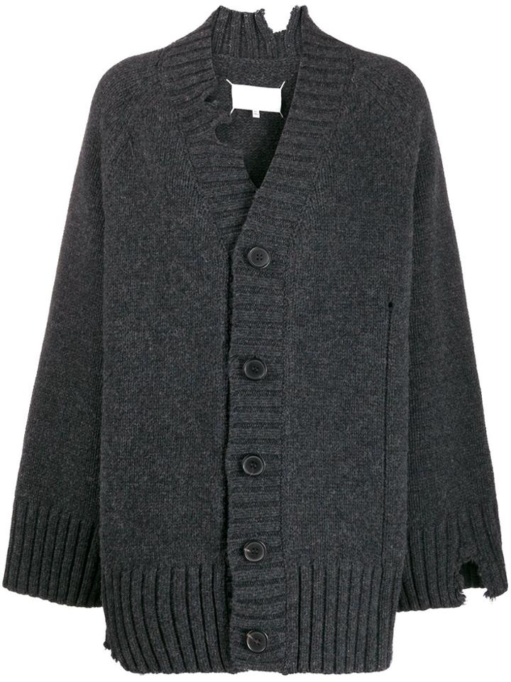 Maison Margiela Distressed Oversized Cardigan - Grey