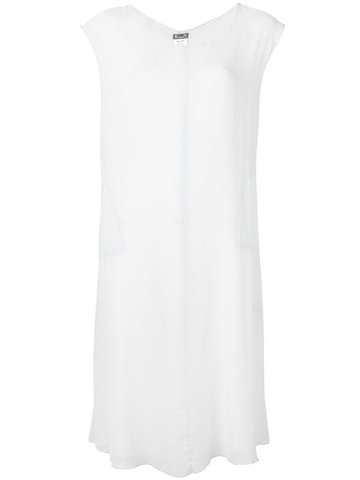 Kristensen Du Nord - Scoop Neck Dress - Women - Silk/cotton/elastodiene - 1, Blue, Silk/cotton/elastodiene