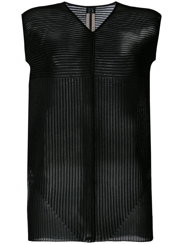 Rick Owens Knitted Striped Panel Top - Black
