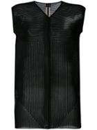 Rick Owens Knitted Striped Panel Top - Black