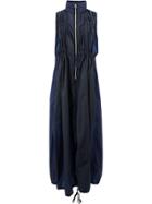 Blindness High Neck Dress - Blue