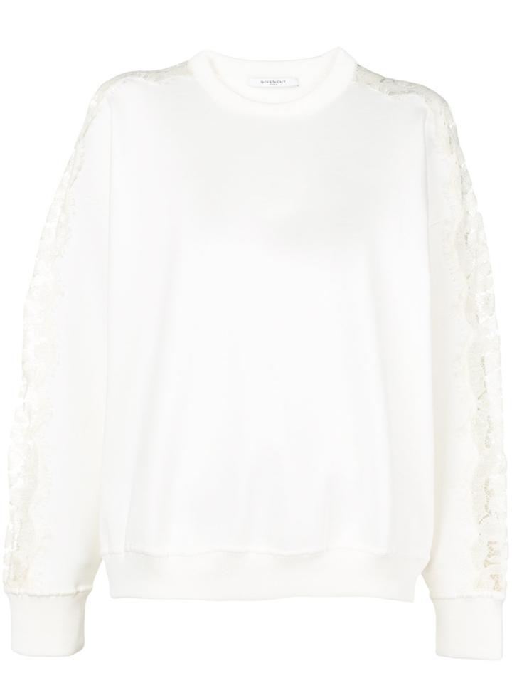 Givenchy Lace-embroidered Fitted Sweater - White