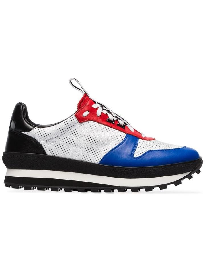 Givenchy White And Red Tr3 Runner Leather Sneakers