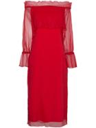 Beaufille Allende Off-shoulder Silk Blend Dress - Red