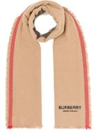 Burberry Icon Stripe Wool Cashmere Scarf - Neutrals