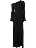 Yigal Azrouel Off Shoulder Side Slit Dress, Women's, Size: 4, Black, Spandex/elastane/viscose