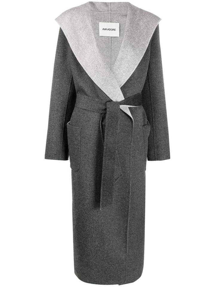 Ava Adore Wrap Front Coat - Grey