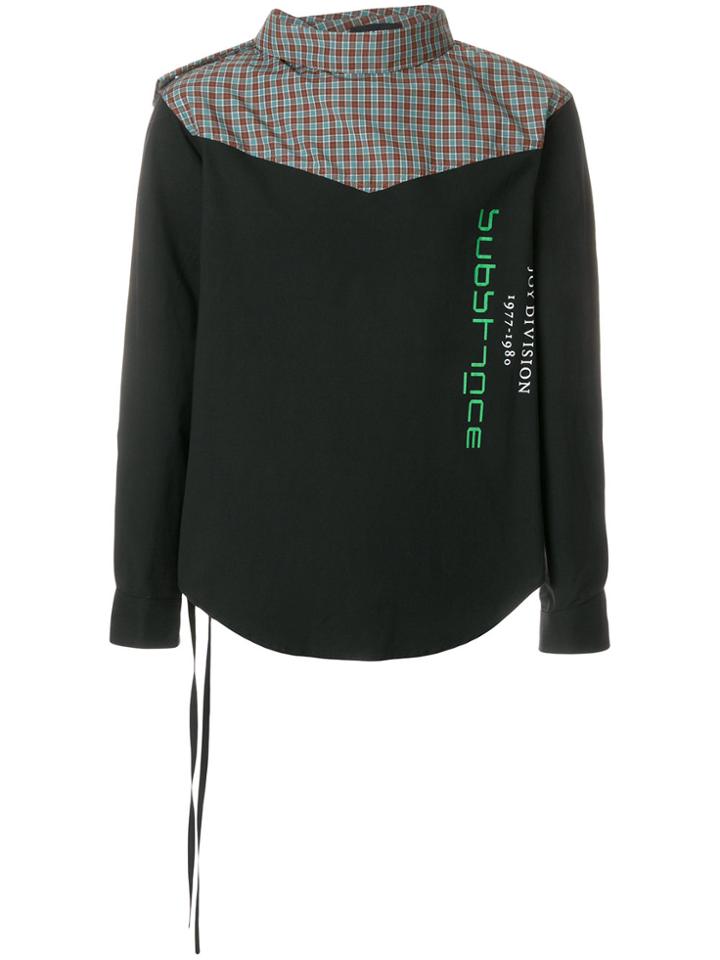 Raf Simons Check Detail Printed Shirt - Black