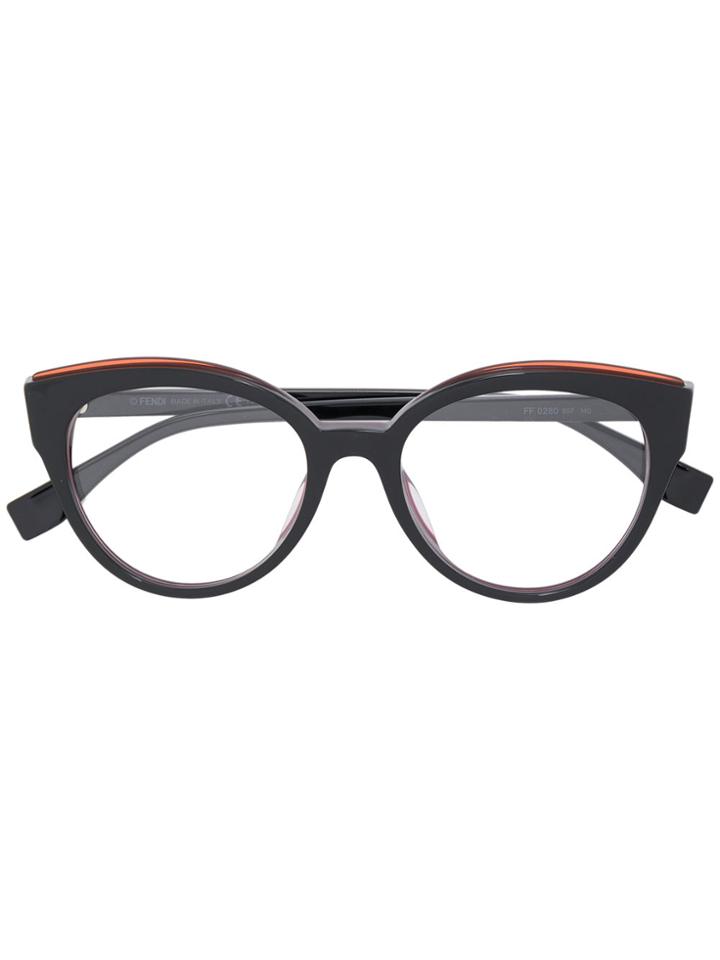 Fendi Eyewear Cat Eye Glasses - Black