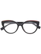 Fendi Eyewear Cat Eye Glasses - Black