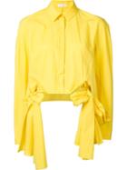 Delpozo Side Tie Shirt, Women's, Size: 38, Yellow/orange, Cotton