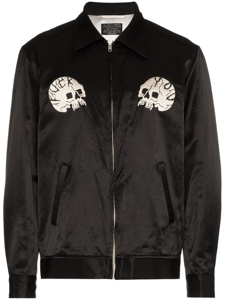 Wacko Maria Skull Cotton-blend Bomber Jacket - Black