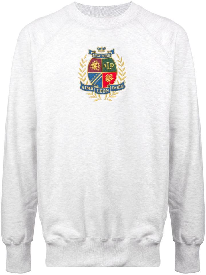 Aimé Leon Dore Embroidered Emblem Sweatshirt - White