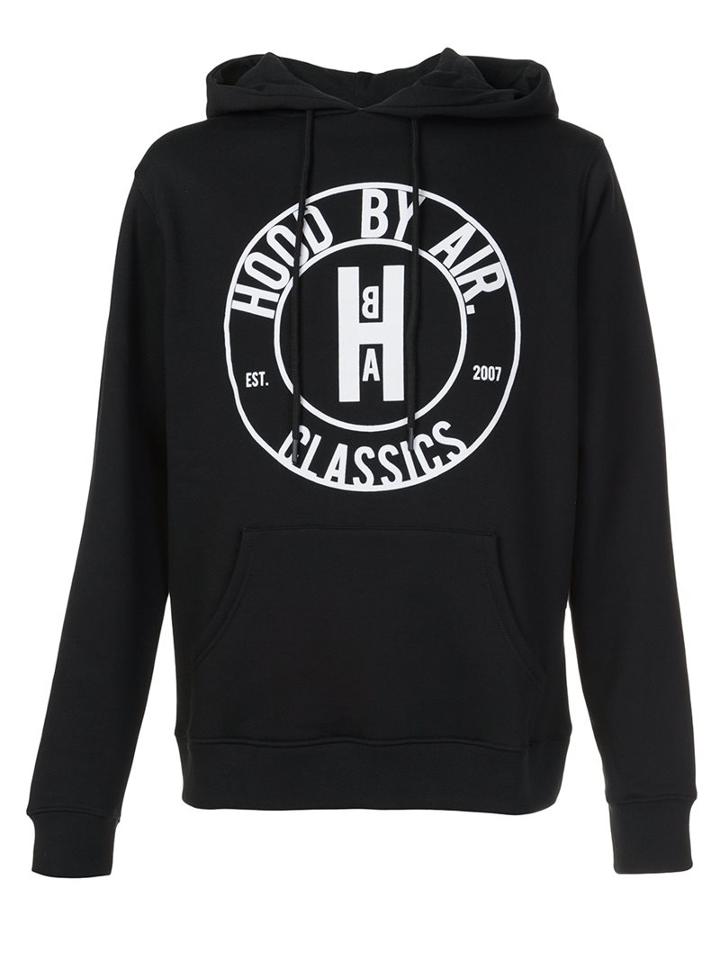 Hood By Air Logo Hoodie, Men's, Size: Medium, Black, Cotton/polyester