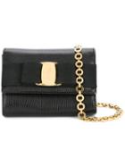 Salvatore Ferragamo Pre-owned Vara Bow Chain Shoulder Bag - Black