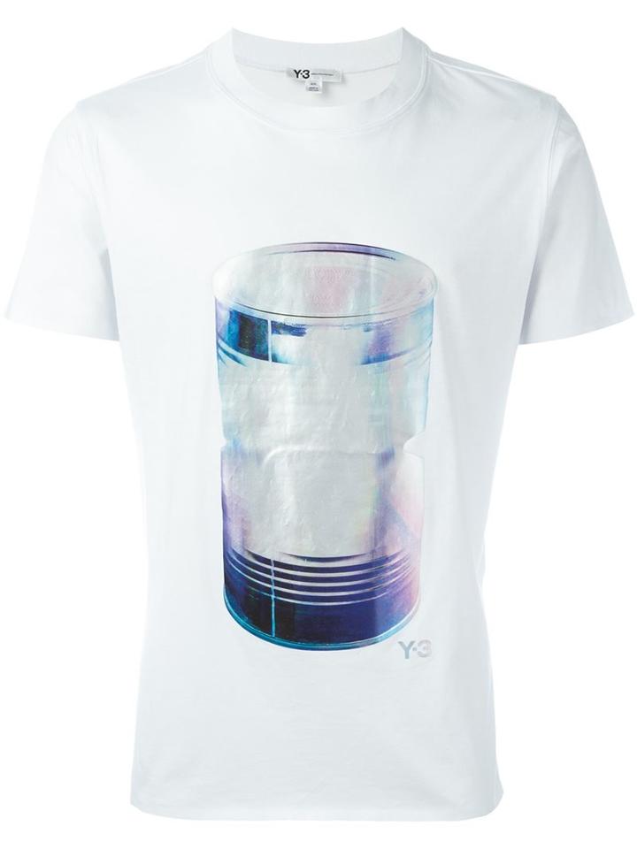 Y-3 Can Print T-shirt, Men's, Size: Xs, White, Cotton