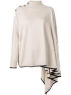 Sonia Rykiel Asymmetric Sleeve Sweater - Neutrals