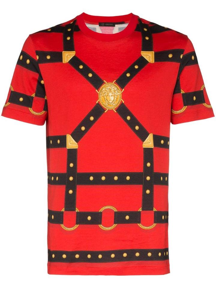 Versace Harness Print T-shirt - Red