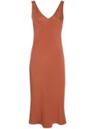 Peter Cohen V-neck Silk Dress - Brown