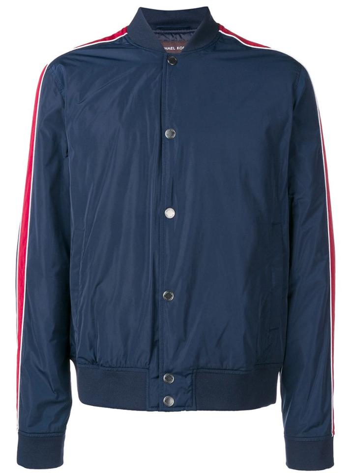 Michael Kors Stripe Detail Bomber Jacket - Blue