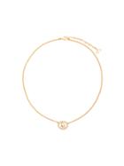 Christian Dior Vintage Logo Rhinestone Necklace - Metallic