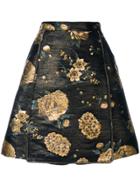 Dolce & Gabbana Floral Print A-line Skirt - Black