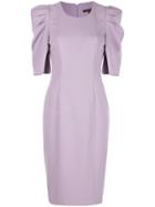 Black Halo Juliet-sleeves Dress - Purple