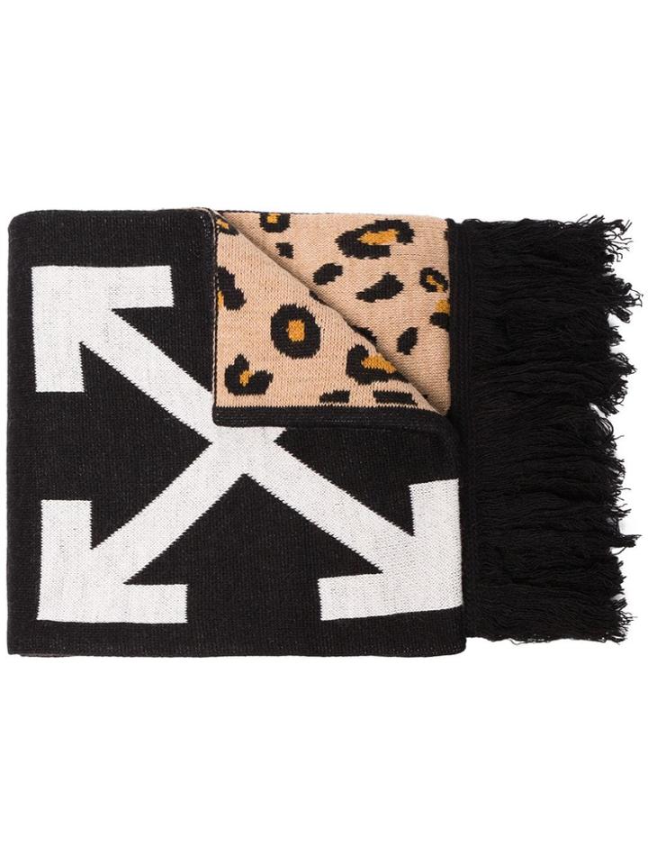 Off-white Printed Wool Scarf - Black
