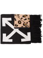 Off-white Printed Wool Scarf - Black