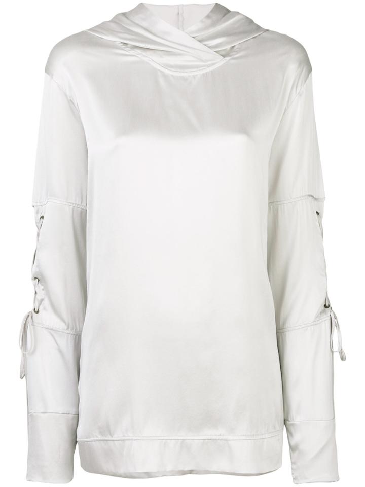 Lost & Found Ria Dunn Fluid Hoodie Top - Grey
