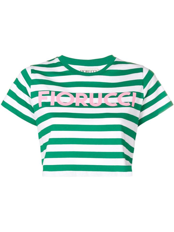 Fiorucci Striped Crop T-shirt - Green