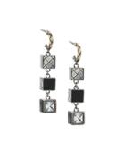 Bottega Veneta Three-tier Cubic Earrings - Metallic