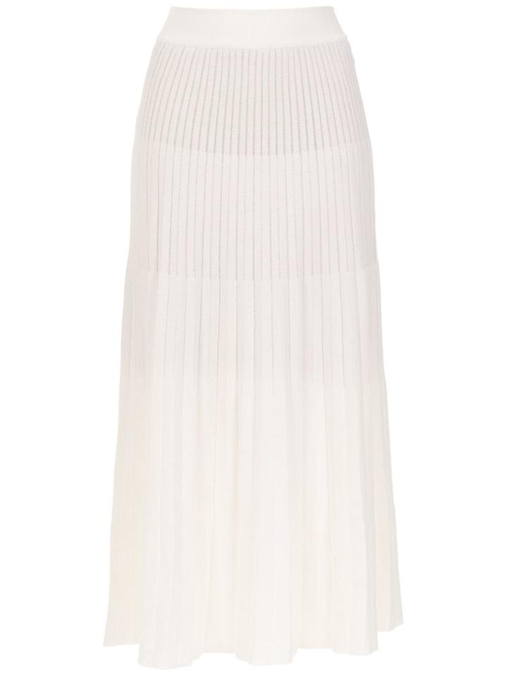 Egrey Midi Pleated Skirt - White