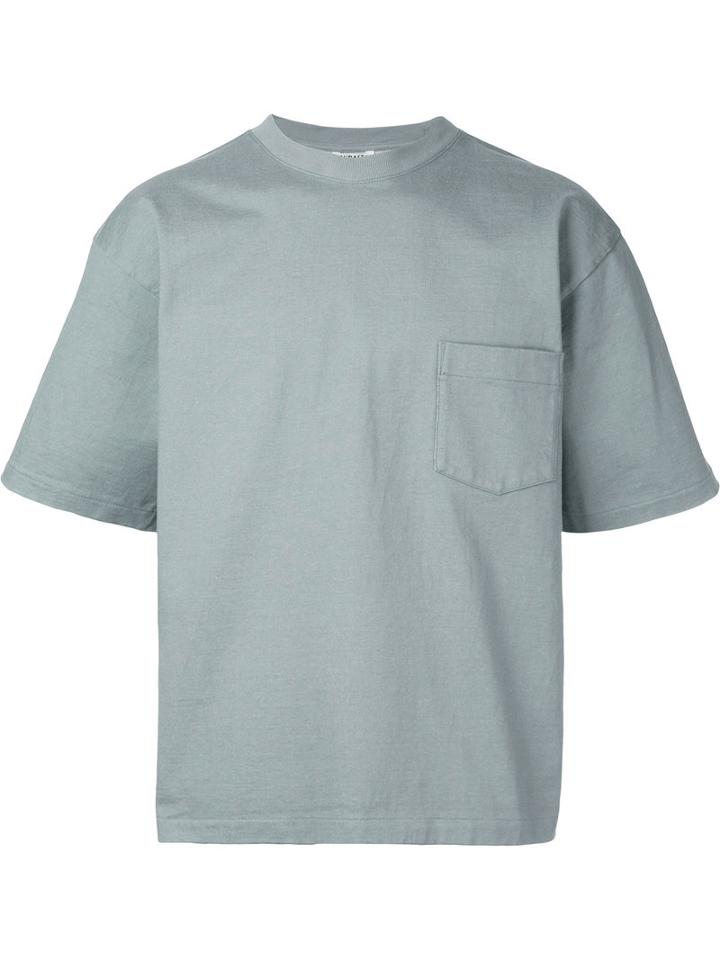 Auralee Front Pocket T-shirt, Men's, Size: 3, Grey, Cotton
